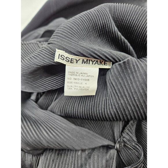 VTG Issey Miyake Black Pleated Maxi Dress Size 4 Attached Jacket Sleeves - Picture 14 of 15